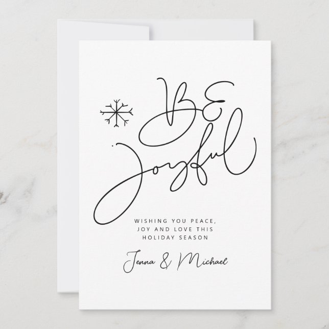 Invitation AJOUTER VOTRE PHOTO | Joyeux Noël Sois Joyeux (Devant)