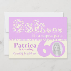Invitation Ajouter votre photo ssh surprise 60e anniversaire
