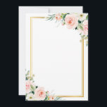 Invitation ajouter votre propre texte cadre or mariage floral<br><div class="desc">ajouter votre propre libellé mariage inviter modèle</div>