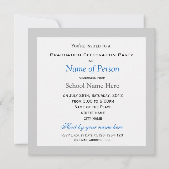 Invitation Ajoutez simplement votre graduation photo (Devant)