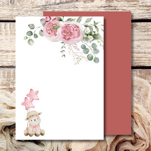Invitation Ajoutez votre propre Douce Petite Agneau Roses ros