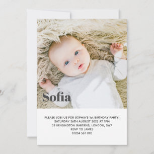 Invitation Ajoutez votre propre photo First Birthday Party