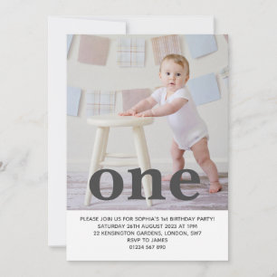 Invitation Ajoutez votre propre photo One First Birdday Party