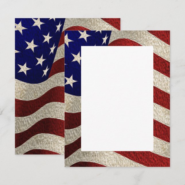Invitation Ajoutez Votre Propre Texte Étoiles Rayures Drapeau (Devant / Derrière)