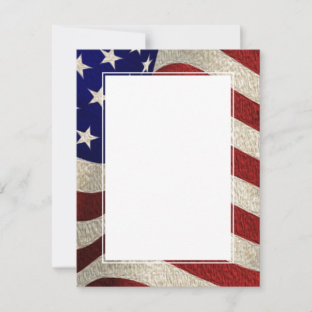 Invitation Ajoutez Votre Propre Texte Étoiles Rayures Drapeau (Devant)