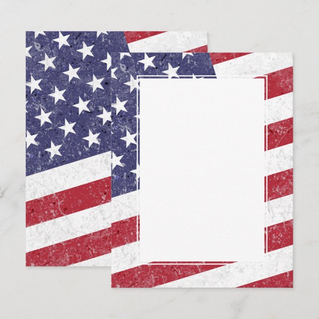 Invitation Ajoutez Votre Propre Texte Étoiles Rayures Drapeau (Devant / Derrière)