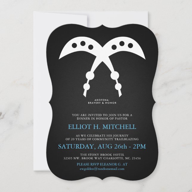 Invitation AKOFENA| Symbole Adinkra du courage et de la vaill (Devant)