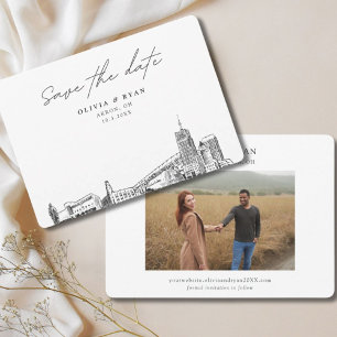 Invitation Akron Mariage moderne Enregistrer la date