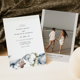 Invitation ALANA Tropical Ocean Coral Jelly Fish Beach Photo