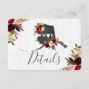 Invitation Alaska State Destination Rustic Détails du Mariage