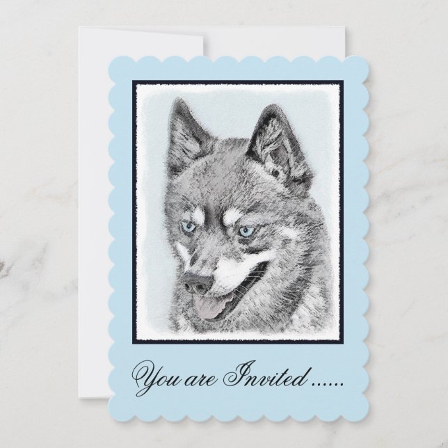 Invitation Alaskan Klee Kai Peinture - Cute Original Chien Ar (Devant)