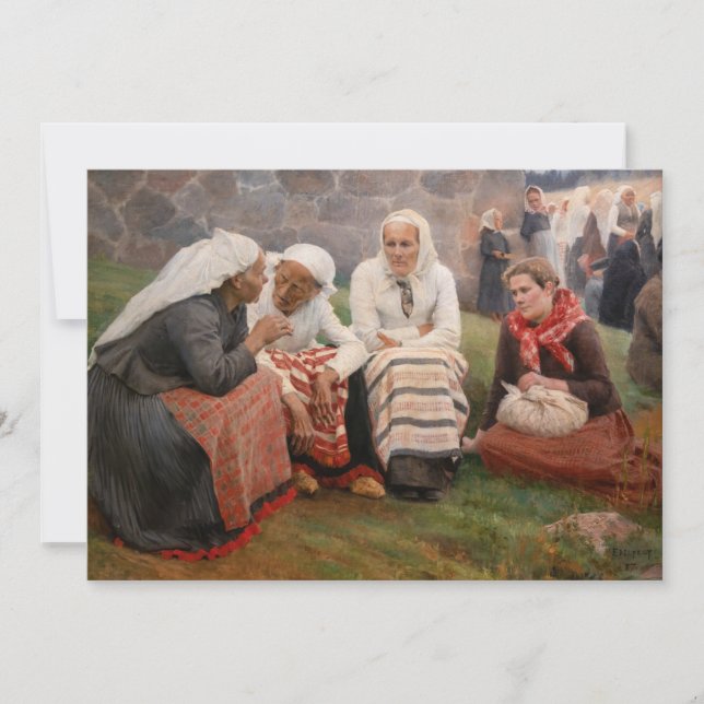 Invitation Albert Edelfeel - Femmes à l'extérieur de l'église (Devant)