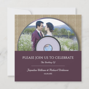 Invitation Album de CD de musique rétro pour mariage