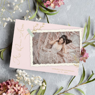 Invitation Album de photos vintage romantique rose XV