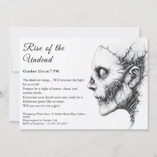 Invitation Alerte de fête Halloween Apocalypse des zombies no
