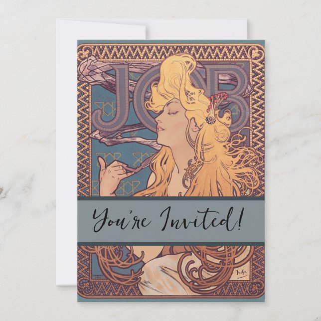 Invitation Alfonse Mucha Job Art Nouveau femme (Devant)
