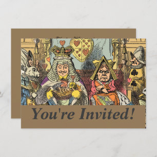 Invitation Alice à Wonderland Cheshire Cat Characters