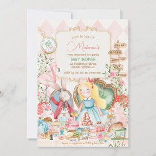 Invitation Alice Adventure dans Woderland Baby shower Tea Par