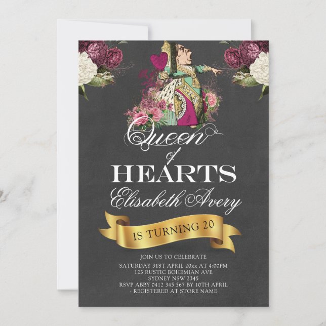 Invitation Alice au pays des merveilles (Devant)