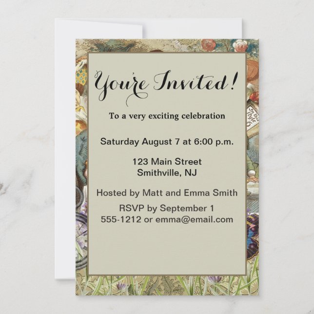 Invitation Alice au pays des merveilles (Devant)