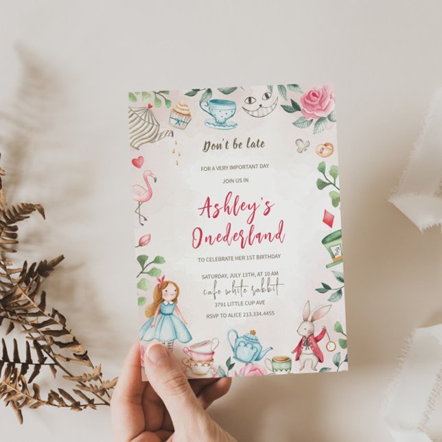 Invitation Alice au pays des merveilles 1er anniversaire Invi (Créateur téléchargé)