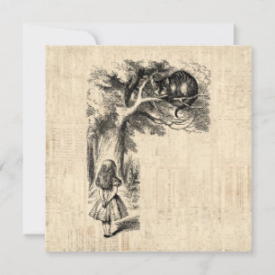 Invitation Alice au pays des merveilles Alice & Cheshire Cat