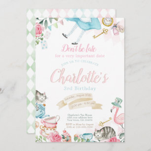 Invitation Alice au pays des merveilles Anniversaire
