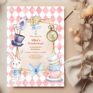 Invitation Alice au pays des merveilles Anniversaire