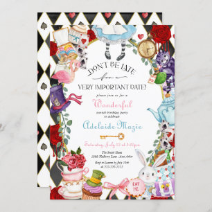 Invitation Alice au pays des merveilles Anniversaire des enfa