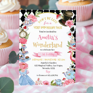 Invitation Alice au pays des merveilles Anniversaire Invitati