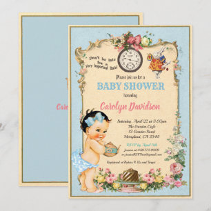 Invitation Alice au pays des merveilles Baby Girl Shower Invi