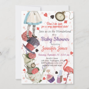 Invitation Alice au pays des merveilles Baby shower Invitatio