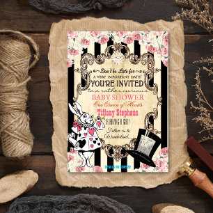 Invitation Alice au pays des merveilles Baby shower Invitatio
