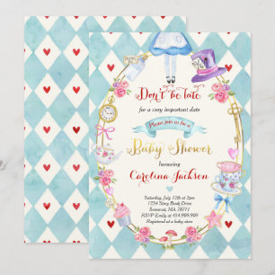 Invitation Alice Au Pays Des Merveilles Baby shower Invitatio