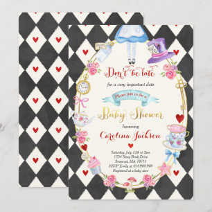 Invitation Alice Au Pays Des Merveilles Baby shower Invitatio