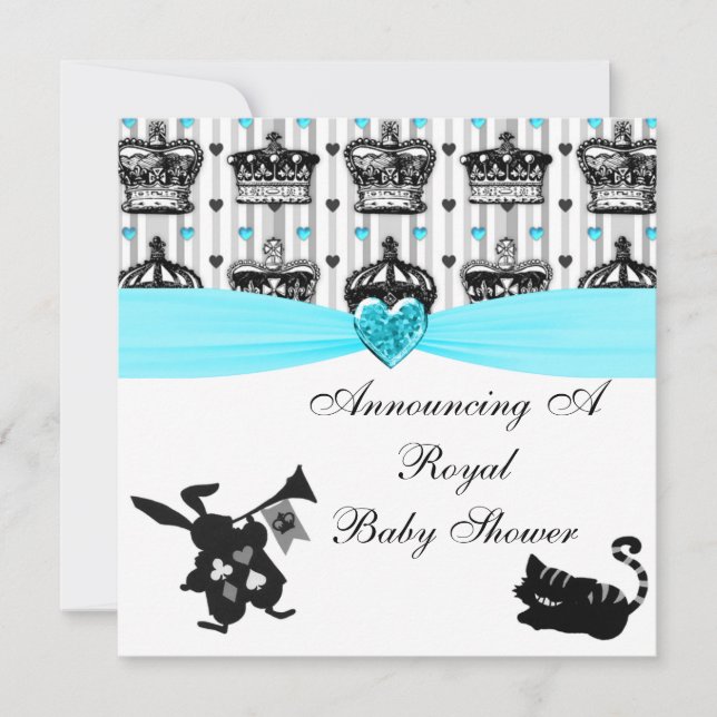 Invitation Alice Au Pays Des Merveilles Baby shower Royal Cro (Devant)