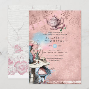 Invitation Alice au pays des merveilles Baby Shower Thé Party