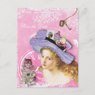 Invitation Alice au pays des merveilles Collage Enregistrer l