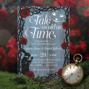 Invitation Alice au pays des merveilles Dusty Blue Fairytale 