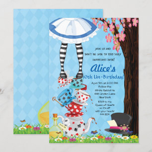 Invitation Alice au pays des merveilles fête d'anniversaire