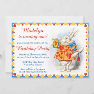 Invitation Alice au pays des merveilles fête d'anniversaire p