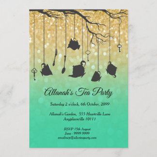Invitation Alice au pays des merveilles fête d'anniversaire T