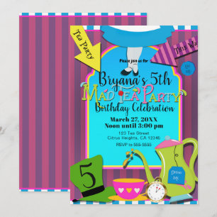 Invitation Alice au Pays des Merveilles Fête d'anniversaire T