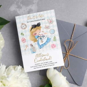 Invitation Alice au pays des merveilles Par-Tea Premier anniv