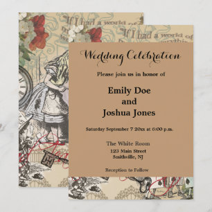 Invitation Alice au pays des merveilles Rideau Art classique