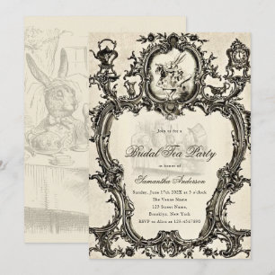Invitation Alice au pays des merveilles Rococo Thé Party de F
