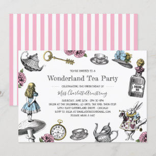 Invitation Alice au pays des merveilles Tea Party