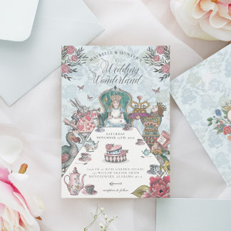 Invitation Alice au pays des merveilles Tea Party Fairytale M