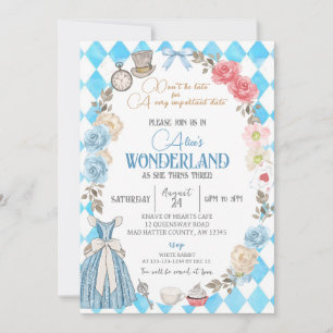 Invitation Alice au pays des merveilles, Thé d'anniversaire p