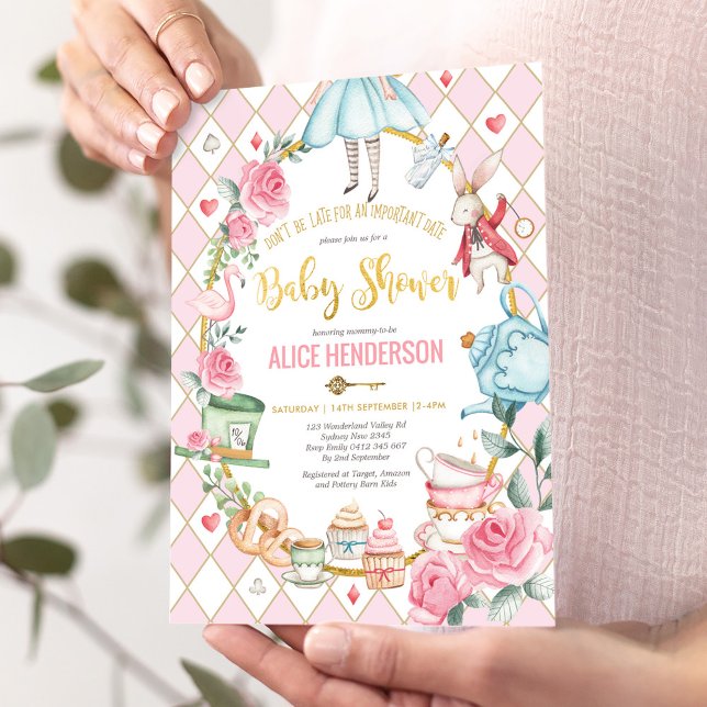 Invitation Alice au pays des merveilles Thé de Baby shower de (Créateur téléchargé)